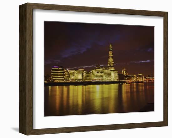 The Shard, City Hall, More London Place, Southwark Crown Court and Hms Belfast at Night, London, En-Mark Chivers-Framed Photographic Print