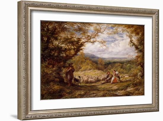 The Sheep Drive, 1863 (Oil on Canvas)-John Linnell-Framed Giclee Print