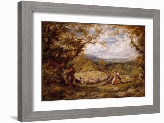 The Sheep Drive, 1863 (Oil on Canvas)-John Linnell-Framed Giclee Print