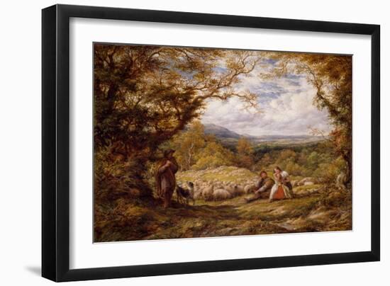 The Sheep Drive, 1863 (Oil on Canvas)-John Linnell-Framed Giclee Print