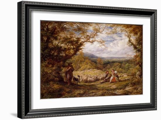 The Sheep Drive, 1863 (Oil on Canvas)-John Linnell-Framed Giclee Print