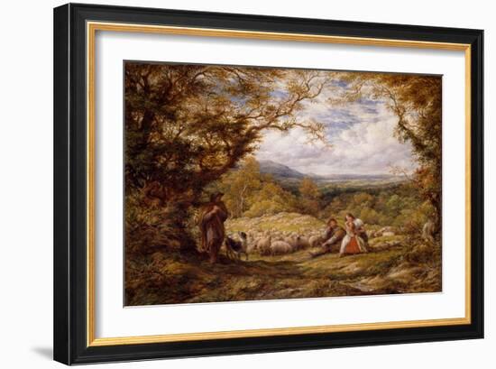 The Sheep Drive, 1863 (Oil on Canvas)-John Linnell-Framed Giclee Print