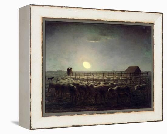 The Sheepfold, Moonlight, 1856-60-Jean-François Millet-Framed Premier Image Canvas