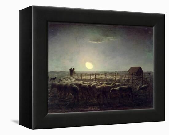 The Sheepfold, Moonlight, 1856-60-Jean-François Millet-Framed Premier Image Canvas