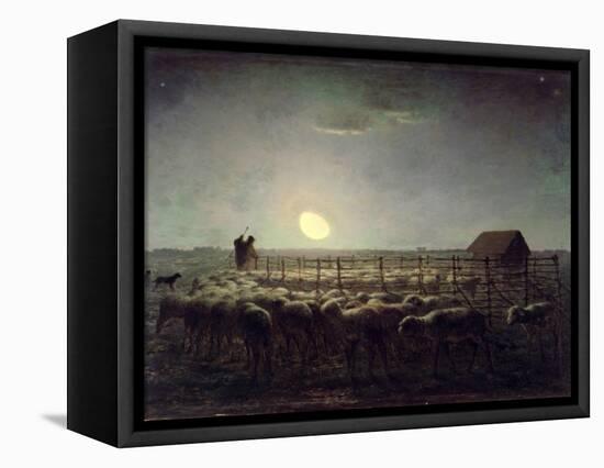 The Sheepfold, Moonlight, 1856-60-Jean-François Millet-Framed Premier Image Canvas