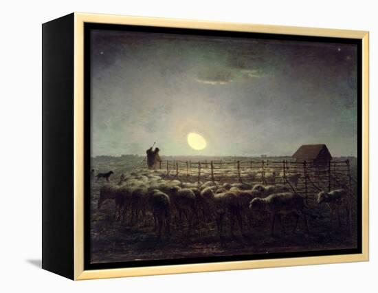 The Sheepfold, Moonlight, 1856-60-Jean-François Millet-Framed Premier Image Canvas