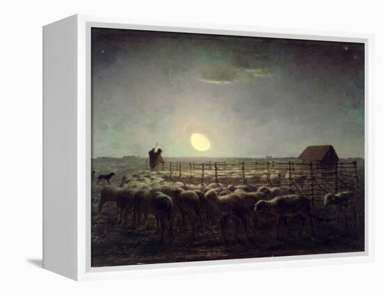 The Sheepfold, Moonlight, 1856-60-Jean-François Millet-Framed Premier Image Canvas