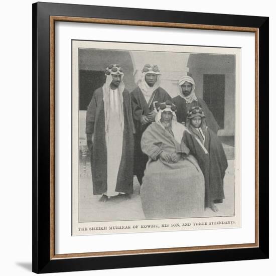 The Sheikh Mubarak of Koweit, His Son, and Three Attendants-null-Framed Giclee Print