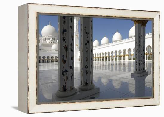 The Sheikh Zayed Grand Mosque, Abu Dhabi, United Arab Emirates, Middle East-Bruno Barbier-Framed Premier Image Canvas