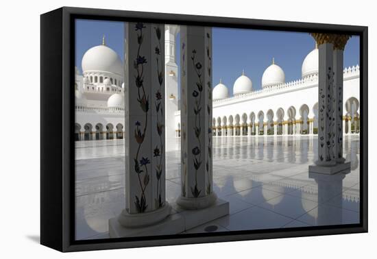 The Sheikh Zayed Grand Mosque, Abu Dhabi, United Arab Emirates, Middle East-Bruno Barbier-Framed Premier Image Canvas