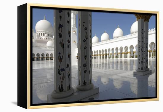 The Sheikh Zayed Grand Mosque, Abu Dhabi, United Arab Emirates, Middle East-Bruno Barbier-Framed Premier Image Canvas