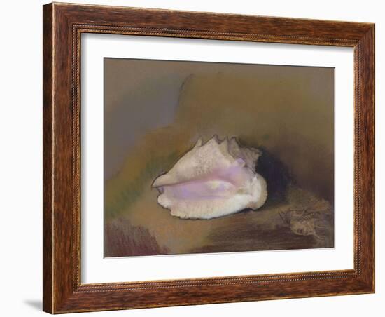 The Shell: Bottom Right, Small Shell, in the Shadow-Odilon Redon-Framed Giclee Print