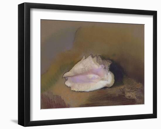 The Shell: Bottom Right, Small Shell, in the Shadow-Odilon Redon-Framed Giclee Print