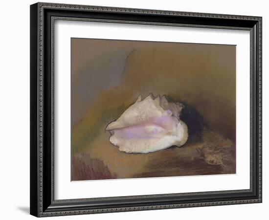 The Shell: Bottom Right, Small Shell, in the Shadow-Odilon Redon-Framed Giclee Print