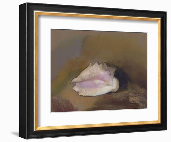 The Shell: Bottom Right, Small Shell, in the Shadow-Odilon Redon-Framed Giclee Print