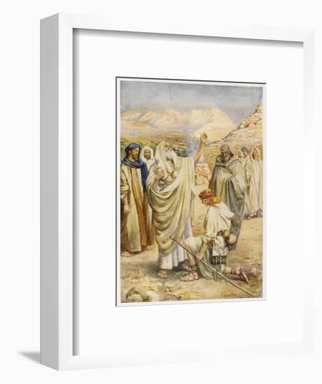 The Shepherd David Is Recognised by the Prophet Samuel as the Future King of Israel-null-Framed Art Print