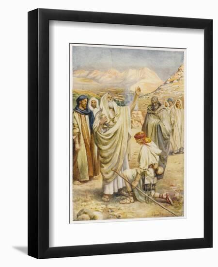 The Shepherd David Is Recognised by the Prophet Samuel as the Future King of Israel-null-Framed Art Print