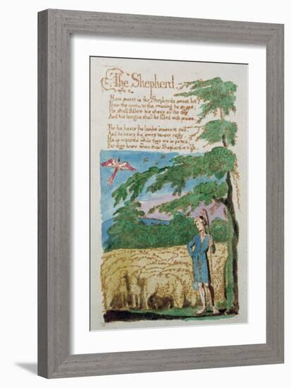The Shepherd, from Songs of Innocence, 1789-William Blake-Framed Giclee Print