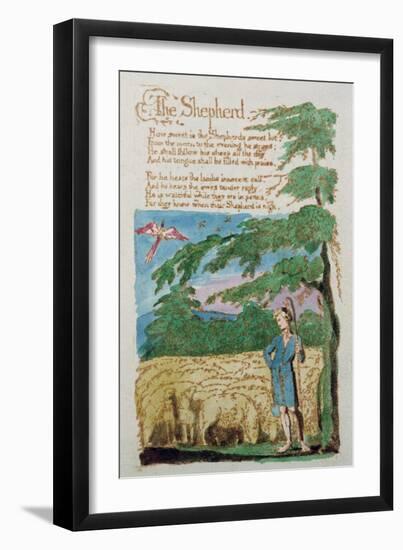 The Shepherd, from Songs of Innocence, 1789-William Blake-Framed Giclee Print