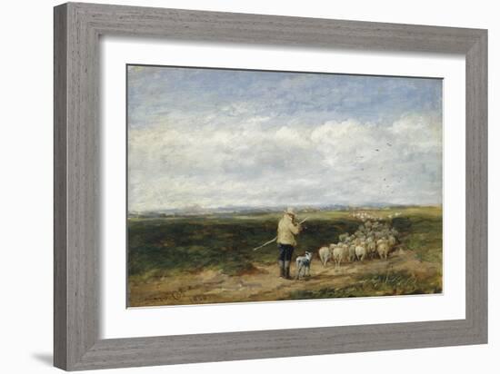 The Shepherd, Return of the Flock, 1850 (Oil on Board)-David Cox-Framed Giclee Print