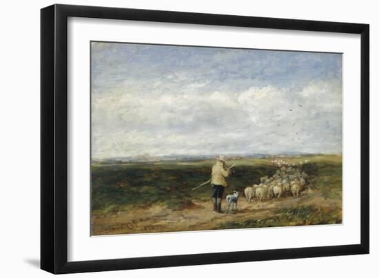 The Shepherd, Return of the Flock, 1850 (Oil on Board)-David Cox-Framed Giclee Print