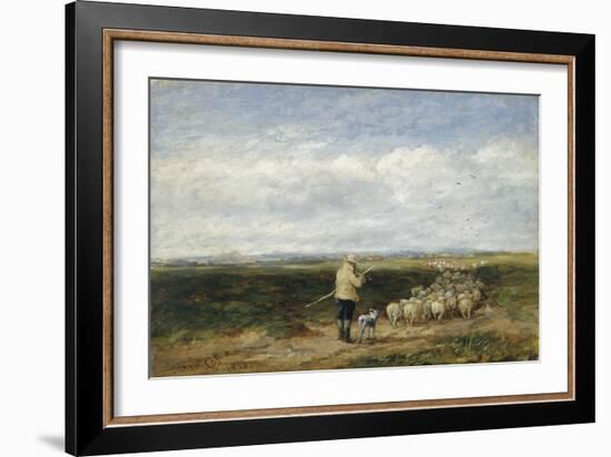 The Shepherd, Return of the Flock, 1850 (Oil on Board)-David Cox-Framed Giclee Print