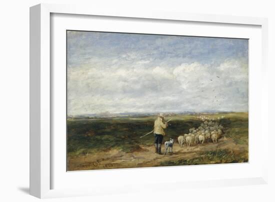 The Shepherd, Return of the Flock, 1850 (Oil on Board)-David Cox-Framed Giclee Print