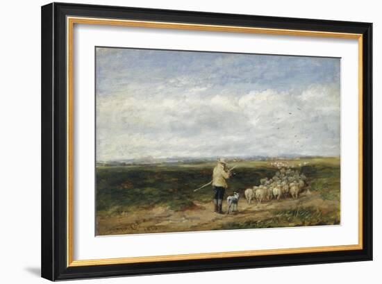 The Shepherd, Return of the Flock, 1850 (Oil on Board)-David Cox-Framed Giclee Print
