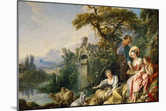 The Shepherd's Presents (The Nes)-François Boucher-Mounted Giclee Print