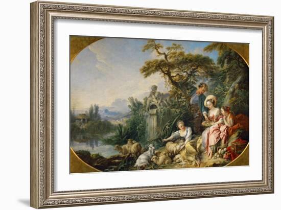 The Shepherd's Presents, (The Nest) Collection of Louis XV-Francois Boucher-Framed Giclee Print