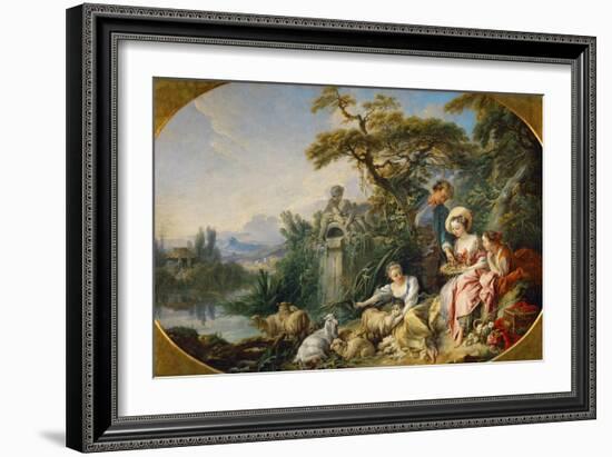 The Shepherd's Presents, (The Nest) Collection of Louis XV-Francois Boucher-Framed Giclee Print