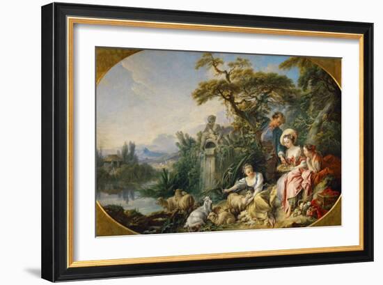 The Shepherd's Presents, (The Nest) Collection of Louis XV-Francois Boucher-Framed Giclee Print