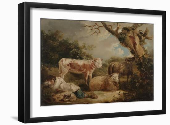 The Shepherd's Rest (Oil on Board)-George Morland-Framed Giclee Print