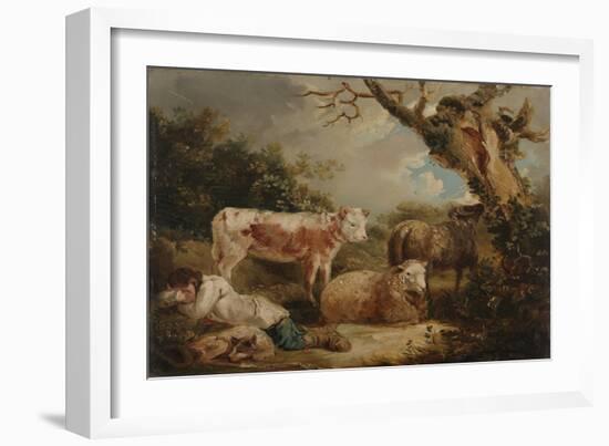 The Shepherd's Rest (Oil on Board)-George Morland-Framed Giclee Print