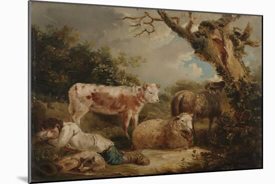 The Shepherd's Rest (Oil on Board)-George Morland-Mounted Giclee Print