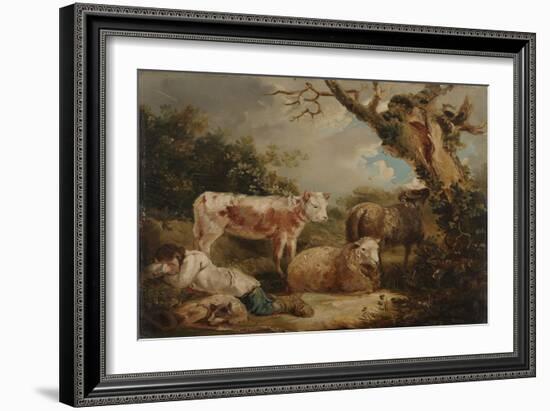 The Shepherd's Rest (Oil on Board)-George Morland-Framed Giclee Print