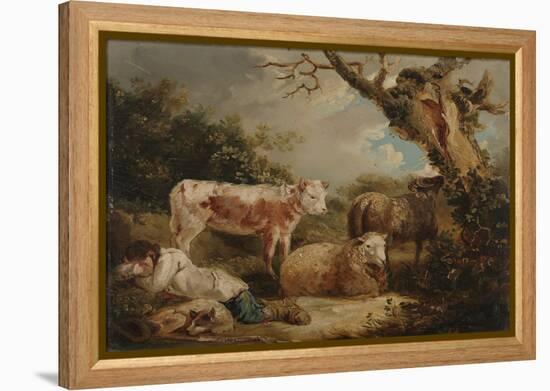 The Shepherd's Rest (Oil on Board)-George Morland-Framed Premier Image Canvas