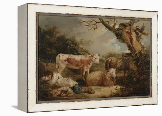 The Shepherd's Rest (Oil on Board)-George Morland-Framed Premier Image Canvas