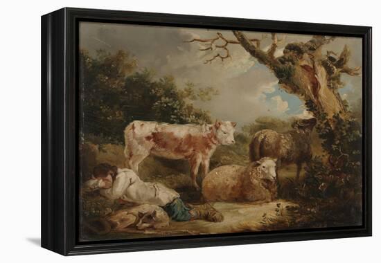 The Shepherd's Rest (Oil on Board)-George Morland-Framed Premier Image Canvas