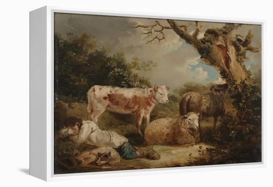 The Shepherd's Rest (Oil on Board)-George Morland-Framed Premier Image Canvas