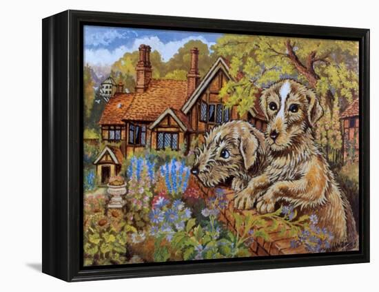 The Shepherd's Sheep Dogs Look after the Orchard, C.1935-Louis Wain-Framed Premier Image Canvas