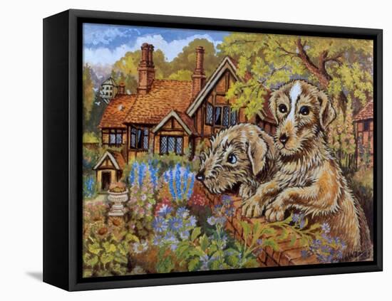 The Shepherd's Sheep Dogs Look after the Orchard, C.1935-Louis Wain-Framed Premier Image Canvas