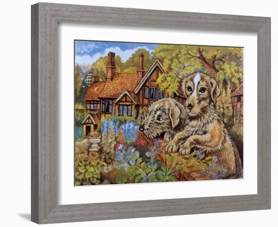 The Shepherd's Sheep Dogs Look after the Orchard, C.1935-Louis Wain-Framed Giclee Print