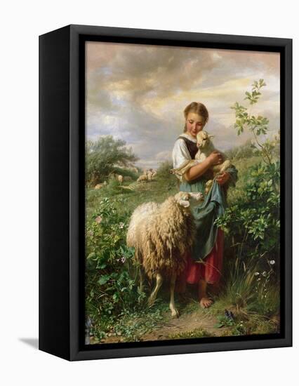 The Shepherdess, 1866-Johann Baptist Hofner-Framed Premier Image Canvas