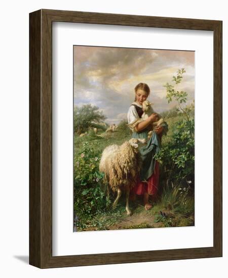 The Shepherdess, 1866-Johann Baptist Hofner-Framed Premium Giclee Print