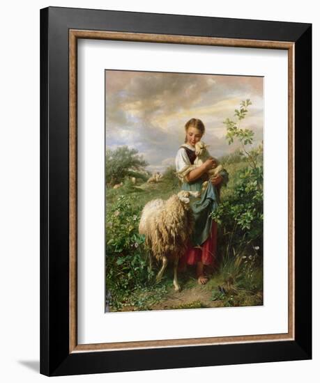 The Shepherdess, 1866-Johann Baptist Hofner-Framed Premium Giclee Print