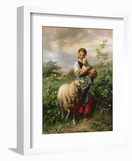 The Shepherdess, 1866-Johann Baptist Hofner-Framed Premium Giclee Print