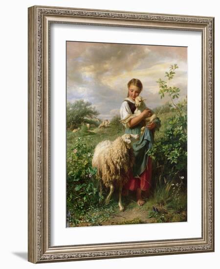 The Shepherdess, 1866-Johann Baptist Hofner-Framed Giclee Print