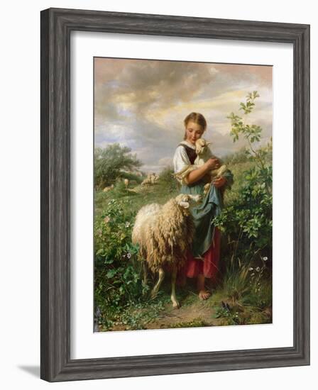 The Shepherdess, 1866-Johann Baptist Hofner-Framed Giclee Print