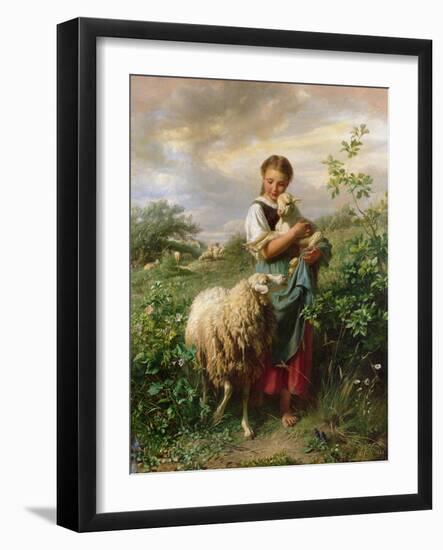 The Shepherdess, 1866-Johann Baptist Hofner-Framed Giclee Print